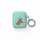 Cute Geometric Cat AirPods Case — Triangle Kitty AirPods/Pro Cover with Keyring