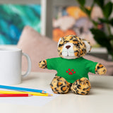 Plush Bear with Paw-Print Tee — Cute Gift for Kids & Pet Lovers
