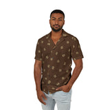 Men's Hawaiian Camp Shirt — Leaf Print AOP Tropical Button-Up