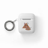 Cute Geometric Cat AirPods Case — Triangle Kitty AirPods/Pro Cover with Keyring