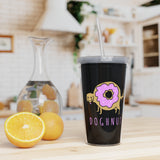 Doghnut Plastic Tumbler with Straw — Cute Donut Dog Drink Cup