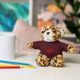 Plush Bear with Paw-Print Tee — Cute Gift for Kids & Pet Lovers