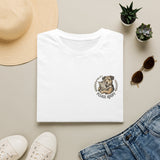 Please Adopt Rescue Dog T‑Shirt — Small Chest Logo, Animal Shelter Support