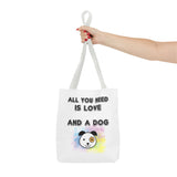 Dog Lover Tote Bag - "All You Need Is Love And A Dog"