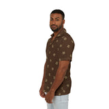Men's Hawaiian Camp Shirt — Leaf Print AOP Tropical Button-Up