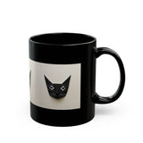 Black Cat Origami Mug — Ceramic Coffee Cup for Cat Lovers