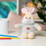 Plush Bear with Paw-Print Tee — Cute Gift for Kids & Pet Lovers