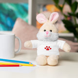 Plush Bear with Paw-Print Tee — Cute Gift for Kids & Pet Lovers