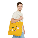 Cute Cat Face Tote Bag - Yellow Pet Lover's Shopping Bag