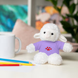 Plush Bear with Paw-Print Tee — Cute Gift for Kids & Pet Lovers