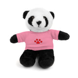 Plush Bear with Paw-Print Tee — Cute Gift for Kids & Pet Lovers