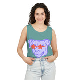 Purple Dog Graphic Tank Top — Cute Pup Illustration