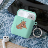 Cute Geometric Cat AirPods Case — Triangle Kitty AirPods/Pro Cover with Keyring