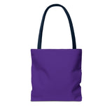 Cute Cat in Plant Tote Bag - Purple Floral Eco-Friendly Bag for Cat Lovers