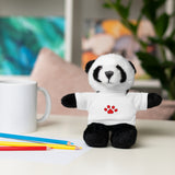 Plush Bear with Paw-Print Tee — Cute Gift for Kids & Pet Lovers
