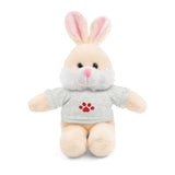 Plush Bear with Paw-Print Tee — Cute Gift for Kids & Pet Lovers