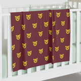 Baby Swaddle Blanket — Burgundy Cat Face Pattern Newborn Wrap