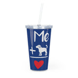 Me + Dog = Love Tumbler with Straw — Cute Pet Lover Travel Cup
