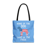Patriotic Dog Tote Bag - Home of the Dog, Land of the Free