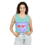 Purple Dog Graphic Tank Top — Cute Pup Illustration