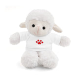 Plush Bear with Paw-Print Tee — Cute Gift for Kids & Pet Lovers