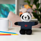 Plush Bear with Paw-Print Tee — Cute Gift for Kids & Pet Lovers