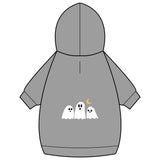 Halloween Ghost Pet Hoodie with Collar Hole — Cute Ghost Trio & Moon