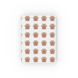 Paw Print Hardcover Journal — Cute Orange Pet Paw Notebook for Notes & Gifts