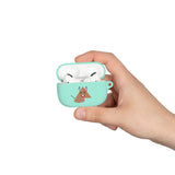 Cute Geometric Cat AirPods Case — Triangle Kitty AirPods/Pro Cover with Keyring