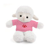 Plush Bear with Paw-Print Tee — Cute Gift for Kids & Pet Lovers