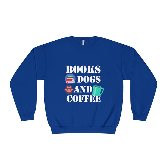 book coffee and dog lovers sweatshirt