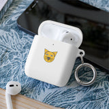 Cat Face AirPods Case — Cute Yellow Cat Keyring Cover for AirPods & AirPods Pro