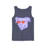 Purple Dog Graphic Tank Top — Cute Pup Illustration