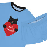 Women's Short Pajama Set cat valentine