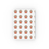 Paw Print Hardcover Journal — Cute Orange Pet Paw Notebook for Notes & Gifts
