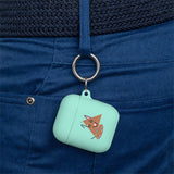 Cute Geometric Cat AirPods Case — Triangle Kitty AirPods/Pro Cover with Keyring