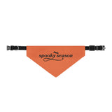 Spooky Season Clip-On Pet Bandana — Orange Halloween Dog & Cat Collar Accessory