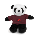Plush Bear with Paw-Print Tee — Cute Gift for Kids & Pet Lovers