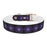 Black and purple star dog collar