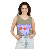 Purple Dog Graphic Tank Top — Cute Pup Illustration