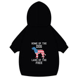 Patriotic Dog Hoodie — “Home of the Dog, Land of the Free”