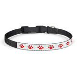 Red Paw Print Clip-On Pet Collar