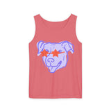 Purple Dog Graphic Tank Top — Cute Pup Illustration