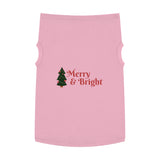Merry & Bright Pet Tank Top — Christmas Dog Shirt with Tree Design