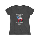 Women’s Patriotic Dog T-Shirt – American Flag Dog Graphic Tee