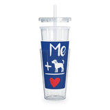 Me + Dog = Love Tumbler with Straw — Cute Pet Lover Travel Cup