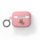 Cute Geometric Cat AirPods Case — Triangle Kitty AirPods/Pro Cover with Keyring