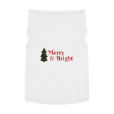 Merry & Bright Pet Tank Top — Christmas Dog Shirt with Tree Design