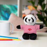 Plush Bear with Paw-Print Tee — Cute Gift for Kids & Pet Lovers
