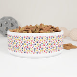 Pet Bowl - Colorful Paw Print Design